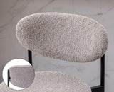 chairus Lot de 2 Tabourets de Bar de Cuisine Tabourets de Comptoir de Déjeuner en Fausse Fourrure avec Cadre en Métal (Gris)