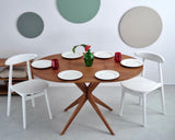 Ragaba Ronde Extensible Table à Manger 90cm Jubi Bois Chêne