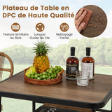 COSTWAY Ensemble de Meubles 3 Pcs de Patio en Rotin Charge 180KG, Salon de Jardin 2 Chaises Empilables de Différentes Tailles et Table à Manger avec Etagère, pour Jardin Balcon, Naturel