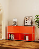 Simplink Buffet en métal avec 2 Portes à Rabat, ameublement Moderne, Parfait pour la Maison, Le Bureau, la Cuisine, Le Couloir, Le Foyer et la Chambre à Coucher (Orange Mat)