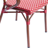 Oviala Fauteuil de terrasse bistrot Parisien en Aluminium Rouge