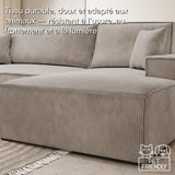 Selsey FARESE New - Canapé d'angle - 267 cm - en L avec Coffre de Rangement canapé Droit en Velours côtelé Beige