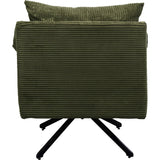 Kare Milo Fauteuil pivotant Design pivotant à 360 °, Charge maximale 110 kg, Aspect Velours côtelé, Fauteuil de Salon, rembourré, avec accoudoirs, pour Salon, Bureau, en Bois de pin Massif, 73 x 83 x