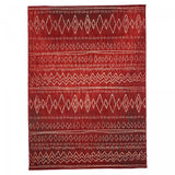 UnAmourDeTapis Tapis Berbère Style, 270 X 370 Cm, Motif Berbère, Rouge, Grand Salon Salle À Manger, Poils Ras Tissé en Belgique, Style Scandinave Bohème, 3108
