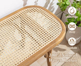 chairus Banc Ottoman de Rotin Banquette Entrée Chaussures Banc de Salle à Manger en Bois (Jaune)