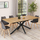 IDMarket - Table à Manger Extensible Rectangle Alix 8-12 Personnes Pied araignée Bois et Noir 200-240 cm