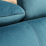 Meubletmoi Canapé 2 Places avec Revêtement Velours Bleu Turquoise Têtières Réglables et Pieds en Métal - Design Moderne - Marion