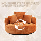 KOMHTOM Gros Pouf Canapé, Pouf Fauteuil Canapé pour Les Paresseux, avec 3 Coussins, sans Installation, Idéal pour Chambre, Salon ou cinéma Maison (Orange)