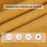 OKMYHOME Canapé 2 Places Moderne en Chenille avec Ports USB Poches Latérales et Porte-Téléphone - Canapé lit accoudoirs et Dossier réglables - Canape Convertible - Jaune