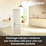 Severin Réfrigérateur Congélateur combiné, Pose libre, Longueur 55 cm, 244 L, Classe D, Combiné Réfrigérateur design Rétro, Crème, RKG 8919