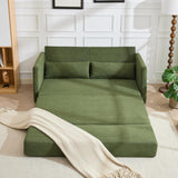 Canapé convertible 165 x 92 x 82 cm, canapé lit 2 places avec matelas en mousse, tissu velours côtelé, canapé compressible pliable 2 en 1 avec poches latérales - Idéal pour les petits espaces, Vert
