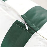 Ohok Lot de 2 housses de coussin décoratives imperméables à rayures pour canapé, salon, balcon, jardin, voiture - Vert - 45 x 45 cm