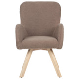 Beliani Fauteuil Moderne en Bouclé Pieds en Bois Rembourrée avec Accoudoirs Marron Bjarn