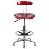 Flash Furniture Tabouret de Dessin, Plastique Métal, Rouge vin, 50,8 x 43,82 x 104,14 cm