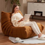 Pouf poire géant pour adultes en mousse à mémoire de forme en fausse fourrure pour le foyer, le salon, la chambre à coucher, le dortoir, le bureau (ours marron et marron)