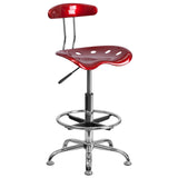 Flash Furniture Tabouret de Dessin, Plastique Métal, Rouge vin, 50,8 x 43,82 x 104,14 cm