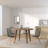 KAYELLES Lot de 2 chaises bistrot à barreaux Style scandinave pour Cuisine, Salle à Manger ou Chambre. Siège avec Coussin Simili Cuir rembourré, Pieds en Bois de hêtre Clair Bold (Noir)