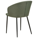 Set de 2 Chaises de Repas Rembourrées avec Accoudoirs Design Rétro en Tissu Polyster Vert Foncé Mason
