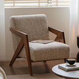 YESWOOD Fauteuil en Bois de Chêne Massif, Design Moderne du Milieu du Siècle, Fauteuil pour Salon, Chambre, 62 x 87 x 78 cm, Noyer