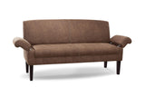 CAVADORE Canapé de Cuisine Malm 3 Places en Simili Cuir avec accoudoirs réglables, Noyau à Ressorts et Coutures contrastées Modernes 182 x 97 x 78 cm, Microfibre Marron Clair