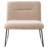 Fauteuil Vintage Classique en Bouclé Structure en Métal Siège Large Beige Cotulla