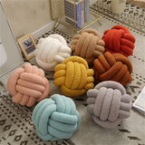 YT-KOKE Sherpa Fleece Round Knot Ball Pillow, Coussin Ddécoratif Knot pour Canapé-lit Chaise Sol, Oreiller Décoratif Jeté, Coussin Rond pour Les Copines Jouant à la Photographie (Yellow,22cm)