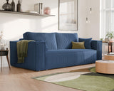 GREKPOL Sofa 240x105 cm - Canapé 3 Places Velours Côtelé - Bleu Canapé Convertible 3 Places avec Dossier rembourré