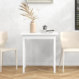 HOMCOM Table de Cuisine Table de Salle à Manger carrée pour 2 Personnes, Table de Salon en Bois Massif, pour Cuisine, Salle à Manger, Blanc, 75 x 75 x 76 cm