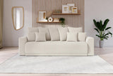 BAÏTA Canapé Droit Convertible Nova 3 Places en Velours côtelé Beige