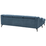 Canapé d'Angle en Velours Bleu Foncé avec Appuis-tête Réglable pour Salon Moderne Beliani