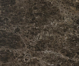DeLife Table de Salle à Manger Edge Céramique Emperador Extra Lucidato Brun foncé 200-300x100 Piètement en W Finition Effet Titane Extensible