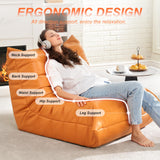 Hobestluk Pouf poire géant en mousse à mémoire de forme pour adultes, salon, chambre à coucher, dortoir, bureau (orange)
