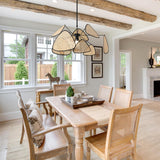 LJYKBFL Suspension Boho, Lustre en rotin, 10 Feuilles de Ferme tissées à la Main, luminaire Suspendu rétro au Plafond, Lustre Suspendu pour Salon, Chambre à Coucher, Salle à Manger, Cuisine