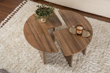 Élégante Table à café en Noyer, diamètre : 90 cm, Hauteur : 41 cm, 100% mélamine, épaisseur : 18 mm, élégante et Durable pour Les espaces de Vie Modernes