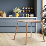 CLP Table De Cuisine Viborg I Table De Salle À Manger Au Design Scandinave pour Le Salon avec Plateau en MDF I Structure en Hêtre, Couleur:Nature, Taille:80 cm