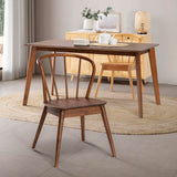 HOMN LIVING Pack 2 Chaises Brisa, Couleur Noyer, Bois Massif, 47 cm (Largeur) 59 cm (Profondeur) 83 cm (Hauteur)
