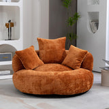 KOMHTOM Gros Pouf Canapé, Pouf Fauteuil Canapé pour Les Paresseux, avec 3 Coussins, sans Installation, Idéal pour Chambre, Salon ou cinéma Maison (Orange)