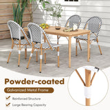 LIFEZEAL Lot 2 Chaises de Jardin en Rotin PE, Chaise Bistrot Extérieur avec Accoudoirs et Dossier, Fauteuil Balcon avec Structure Métallique Robuste, Charge 150 kg, 56,5 x 41 x 88,5 cm