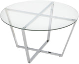 Mango Steam Verre Metro Table Basse/Table de Bout (Table Basse, Verre Clair et Base d'argent)
