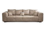 CAVADORE Big Sofa Mavericco - Love Seat - XXL - Design Moderne - Aspect Cuir - avec Coussin de Dossier et Coussin décoratif - 287 x 69 x 108 cm (l x H x P) - Microfibre Beige