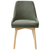 Beliani Lot de 2 Chaises de Salle à Manger Pieds Bois Massif Siège Rembourré en Tissu Polyester Vert Foncé Melfort