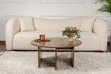 Élégante Table à café en Noyer, diamètre : 90 cm, Hauteur : 41 cm, 100% mélamine, épaisseur : 18 mm, élégante et Durable pour Les espaces de Vie Modernes