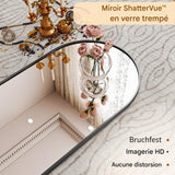 Koonmi Miroir Complet arqué, 45 x 147 cm, Grand Miroir sur Pied bombé, Pleine Longueur, monté au Mur, incliné, Miroir de Sol pour Le Salon, Noir.