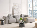 Canapé d'Angle Côté Gauche 3 Places avec Coussins Rembourré en Tissu Gris Clair Dolva
