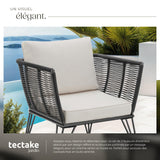 tectake® Lot de 2 Fauteuil Salon Fauteuil Exterieur Chaise de Jardin en Résine tréssée pour Salon de Jardin Exterieur, Coussins Inclus, Amenagement Balcon Terrasse