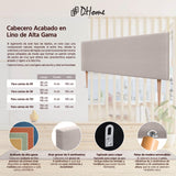 DHOME Tête de lit en Lin Naturel uni tapissée Chambre à Coucher Moderne Top Trending (Beig, 160x105cm avec Pieds (Lits 150/160))