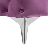 Canapé Fixe 3 Places Capitonné en Velours Violet de Qualité Idéal pour Salon au Design Glamour et Traditionnel Beliani