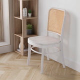 HOMN LIVING Pack de 2 chaises Vesta en Blanc, Bois Massif, 45 cm (Largeur) 51 cm (Profondeur) 88 cm (Hauteur)