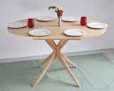 Ragaba Ronde Extensible Table à Manger 90cm Bois Jubi Frêne