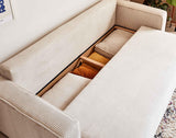 BestMobilier - Canapé Convertible avec Coffre Topaze en Velours Côtelé - Canapé Lit - Sofa Beige 3 Places - Salon